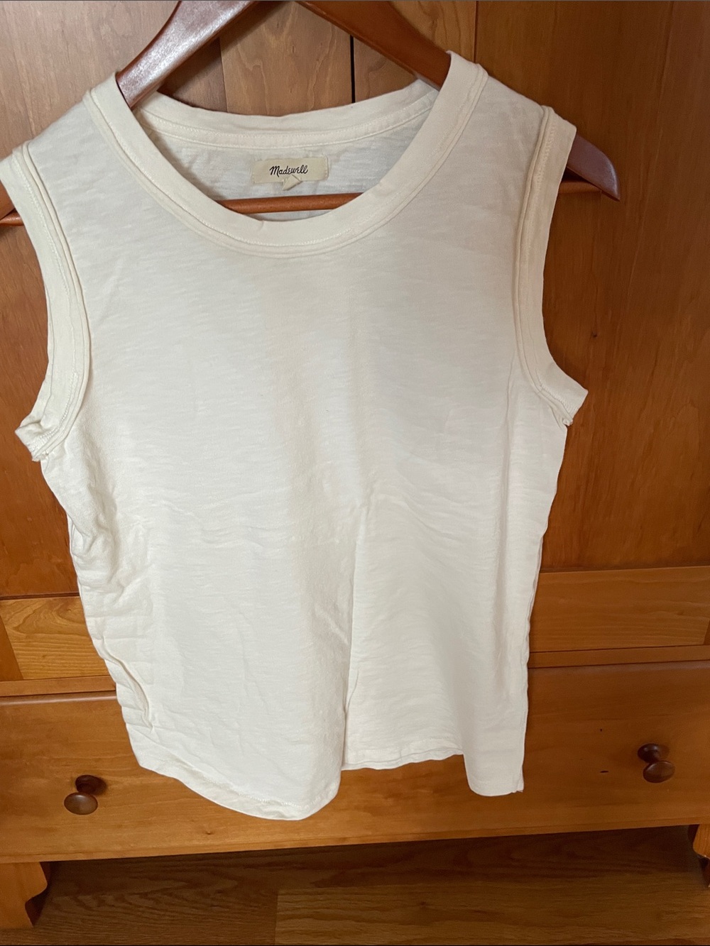 Madewell Cream Sleeveless Crewneck Tank